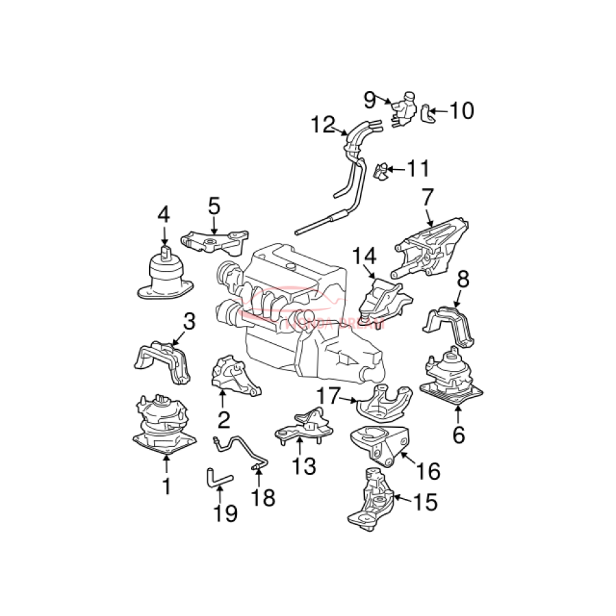 Mounting Engine Right (50820-SDA-A01) - 3