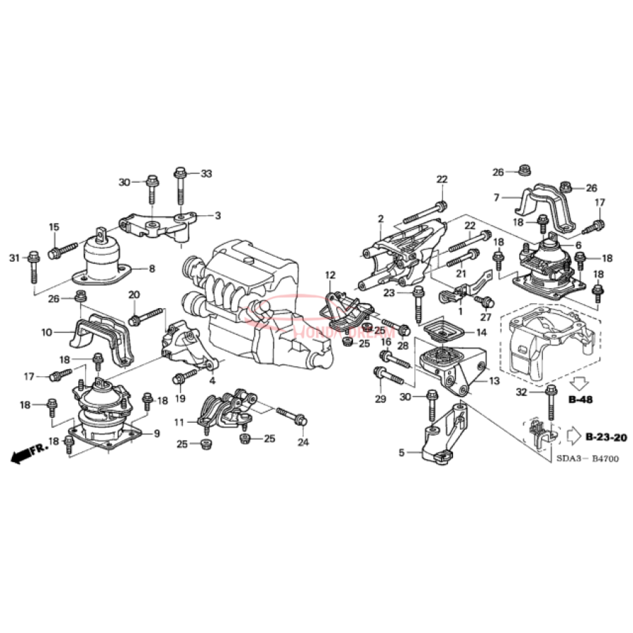 Mounting Engine Right (50820-SDA-A11) - 3