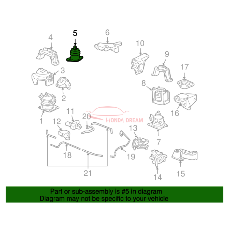 Mounting Engine Right (50820-SDP-A11) - 2