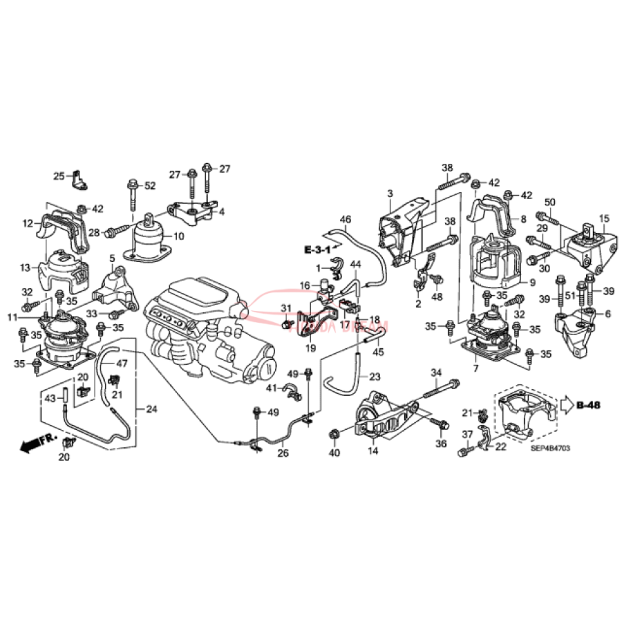 Mounting Engine Right (50820-SEP-A03) - 3