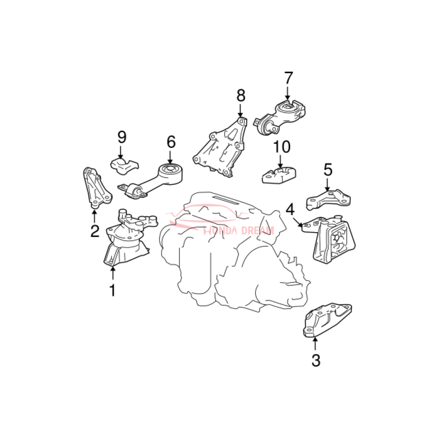 Mounting Engine Right (50820-SNB-H01) - 3