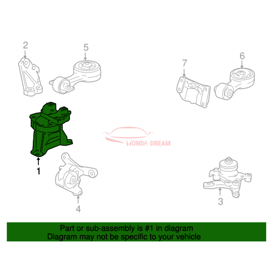 Mounting Engine Right (50820-SNG-J02) - 2