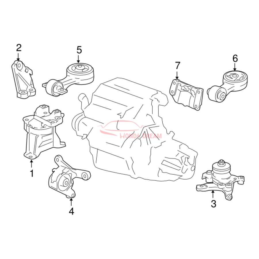 Mounting Engine Right (50820-SNG-J02) - 3