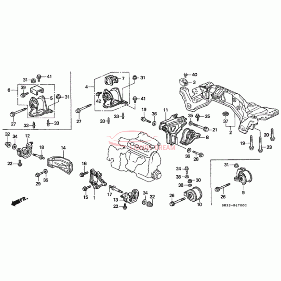 Mounting Engine Right (50820-SR3-003) - 1