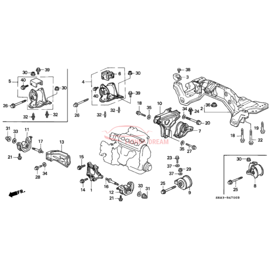 Mounting Engine Right (50820-SR3-J03) - 2