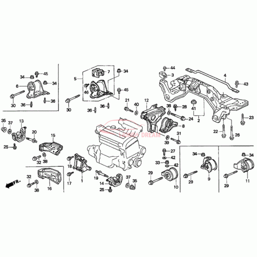 Mounting Engine Right (50820-SR3-J11) - 1