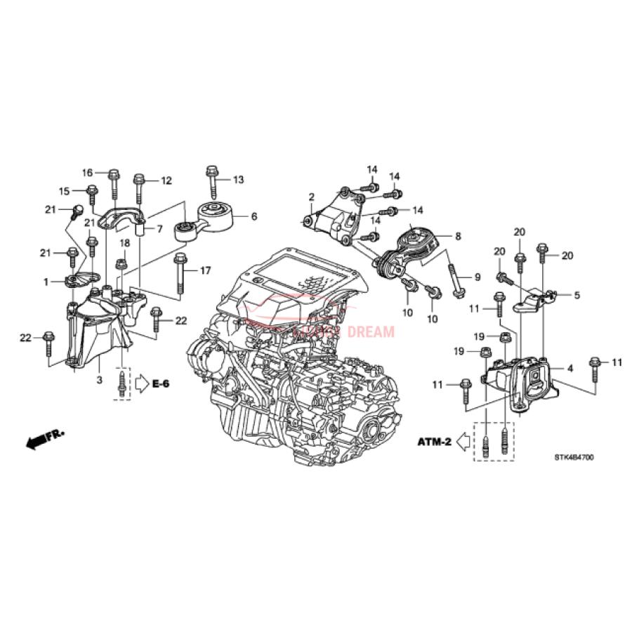 Mounting Engine Right (50820-STK-A02) - 2