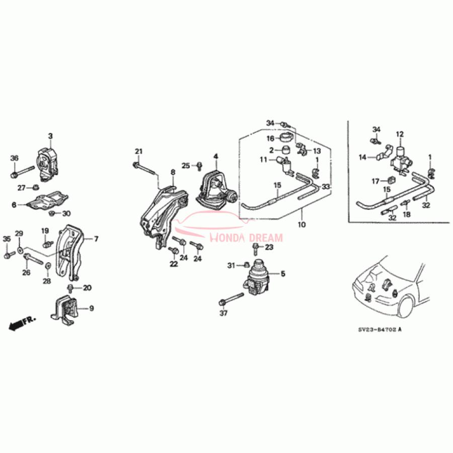 Mounting Engine Right (50820-SV4-J01) - 1