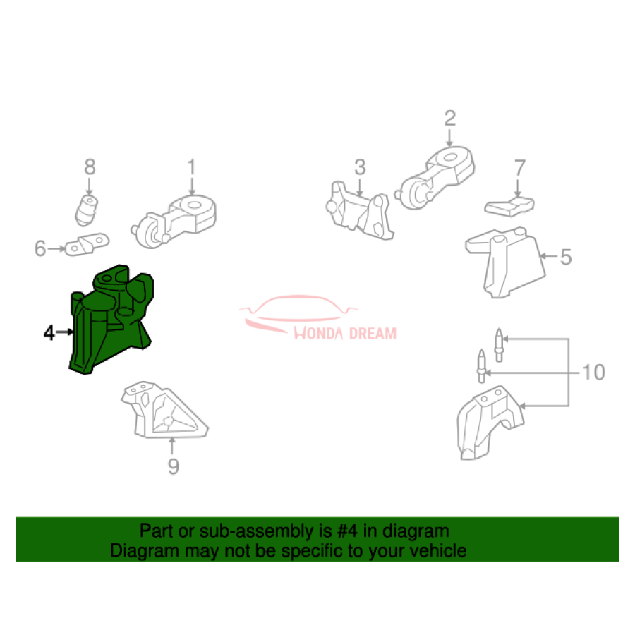 Mounting Engine Right (50820-SXS-A01) - 2