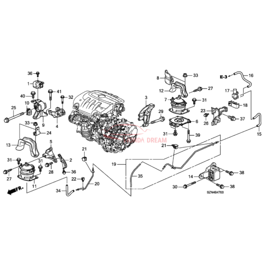 Mounting Engine Right (50820-SZN-A01) - 3