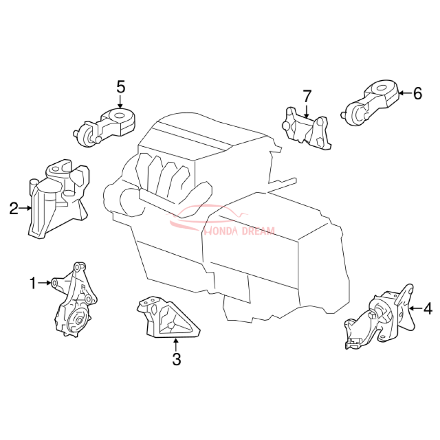 Mounting Engine Right (50820-T0T-H01) - 3