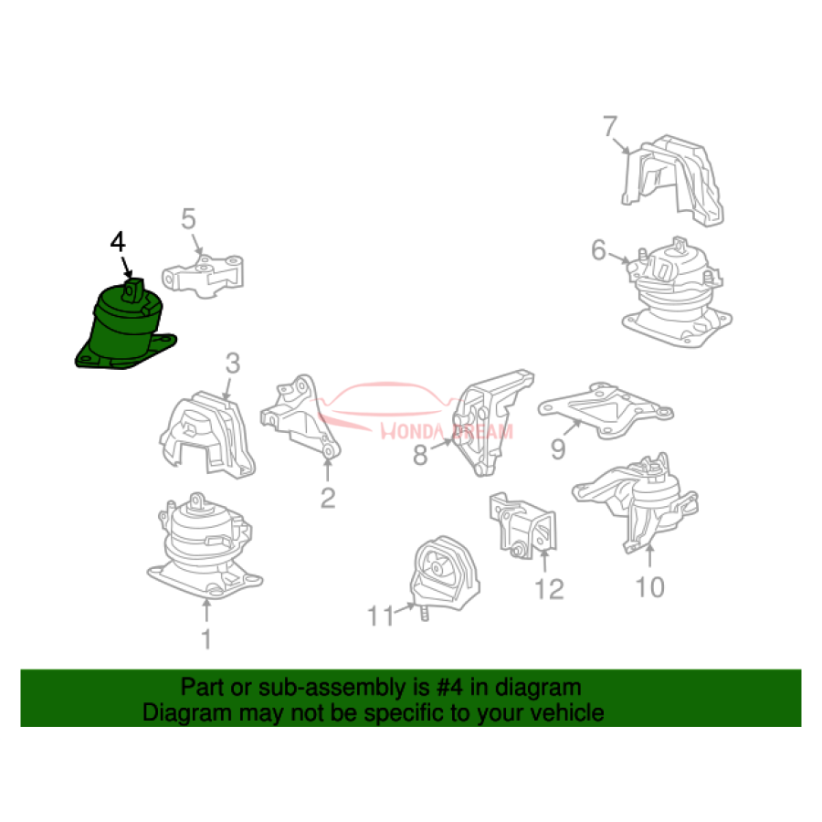 Mounting Engine Right (50820-TA1-A01) - 2