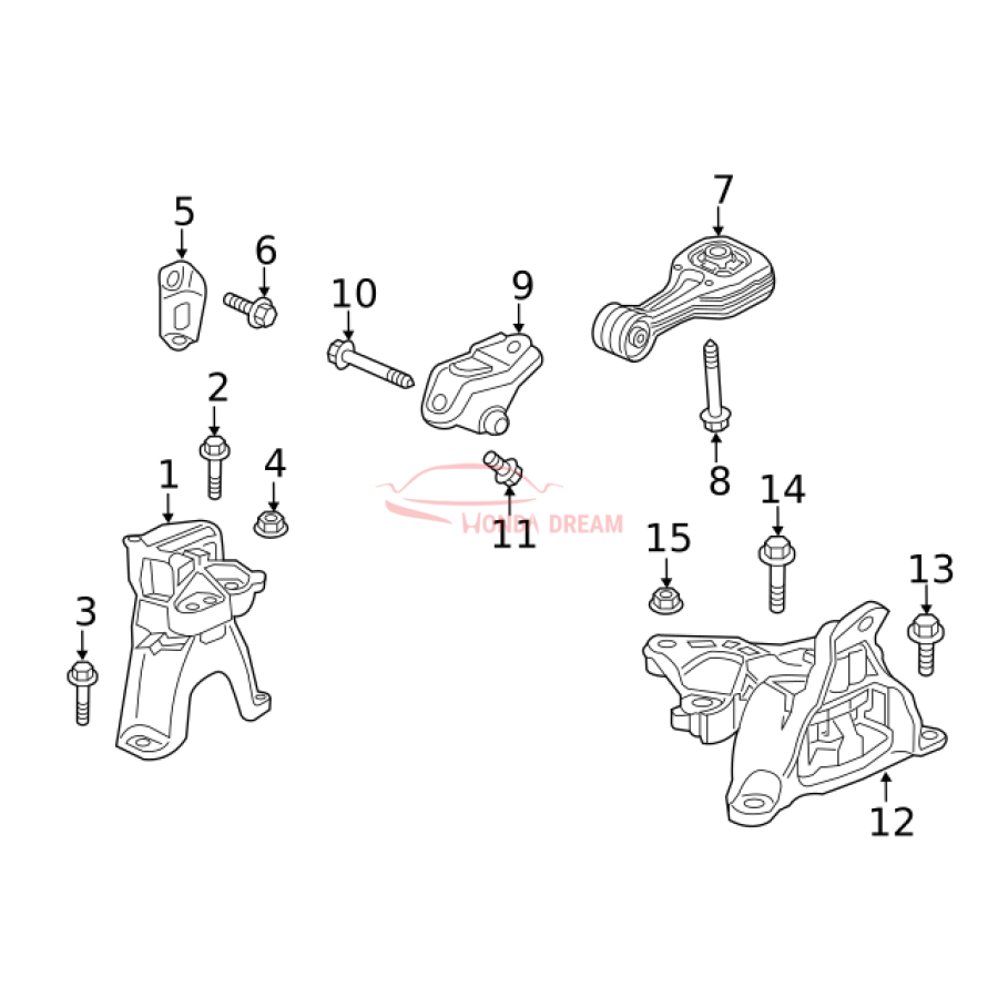 Mounting Engine Right (50820-TBA-A04) - 3