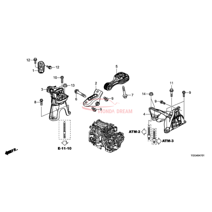 Mounting Engine Right (50820-TBC-A04) - 1