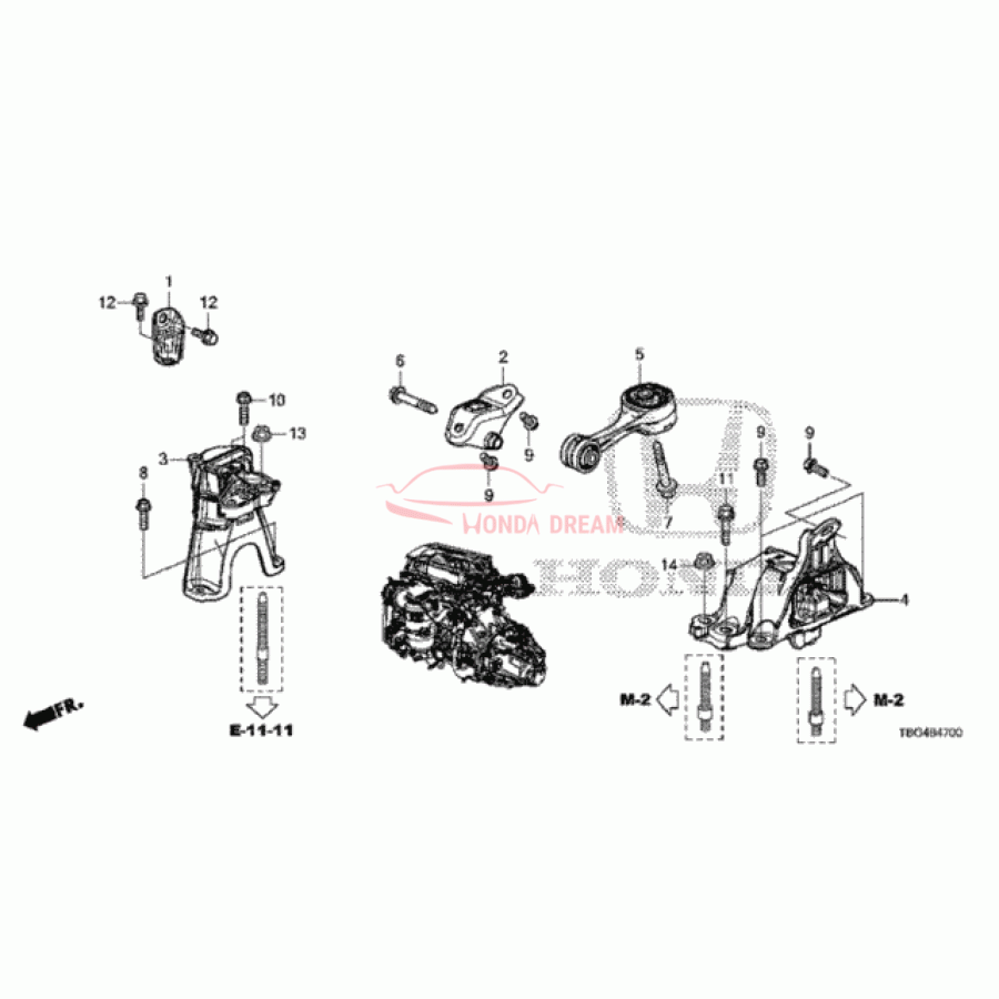 Mounting Engine Right (50820-TBC-A11) - 1