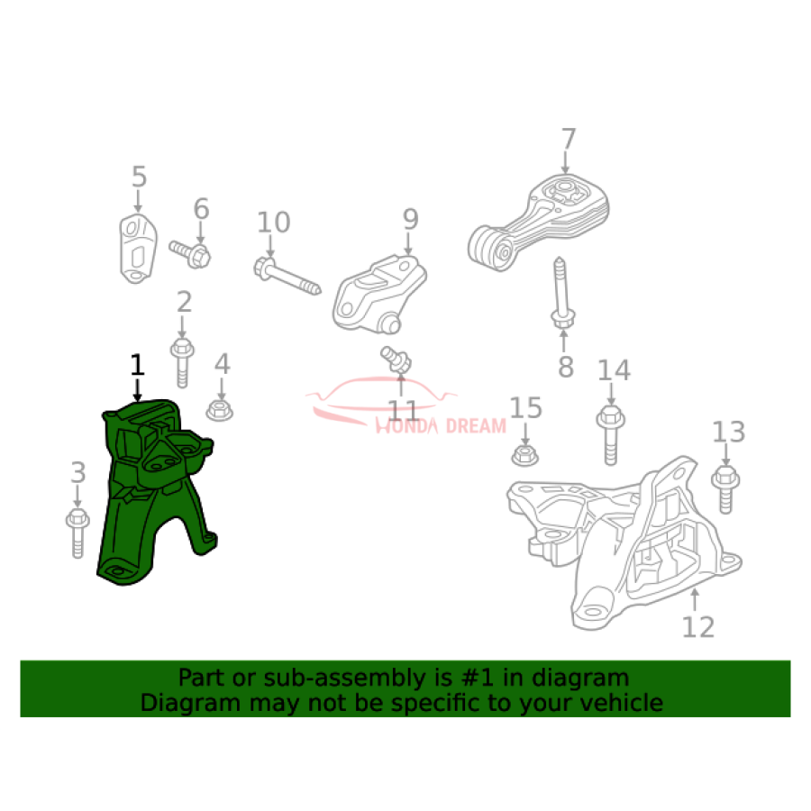 Mounting Engine Right (50820-TEK-M02) - 2