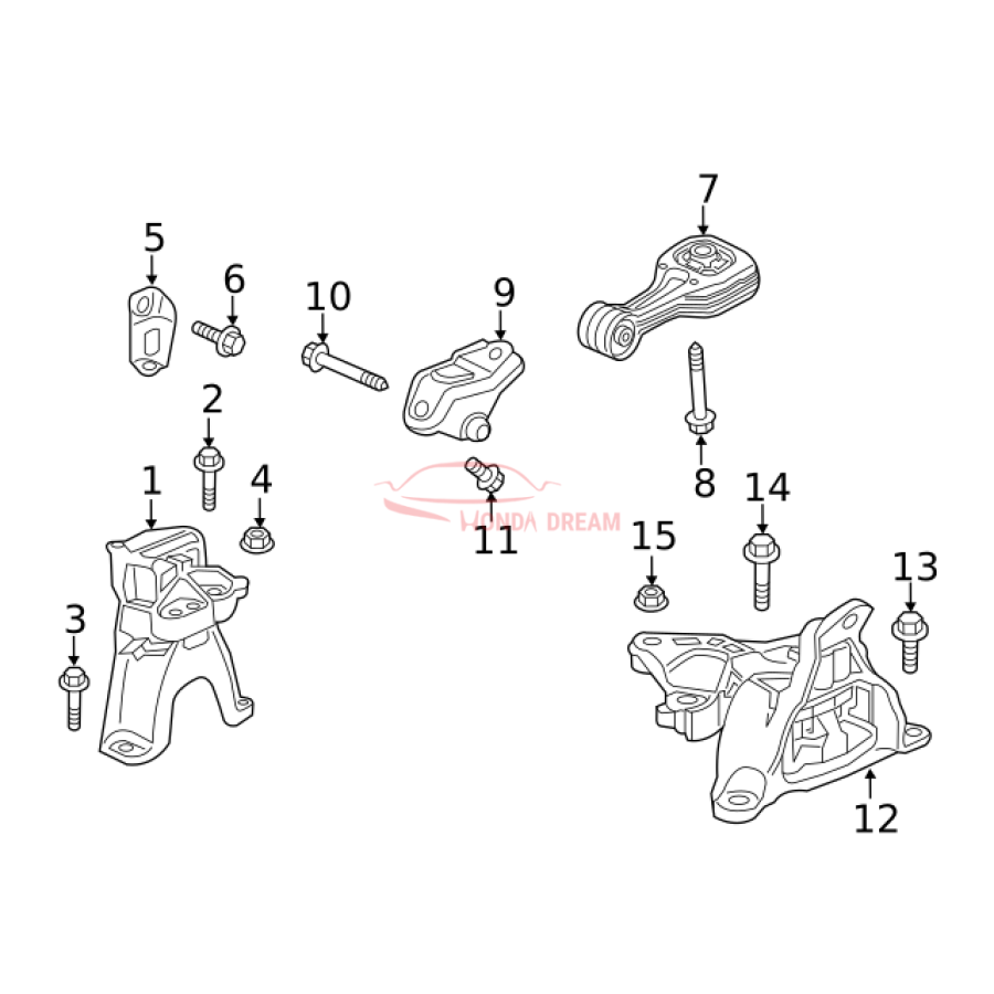 Mounting Engine Right (50820-TEK-M02) - 3