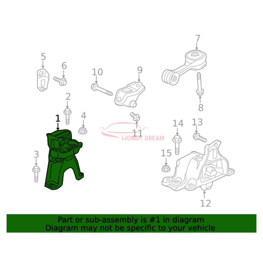 Mounting Engine Right (50820-TGH-A01) - 2