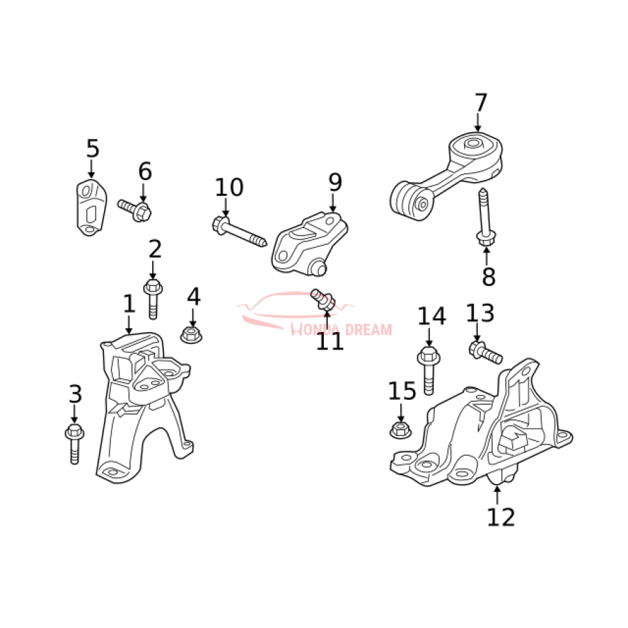 Mounting Engine Right (50820-TGH-A01) - 3