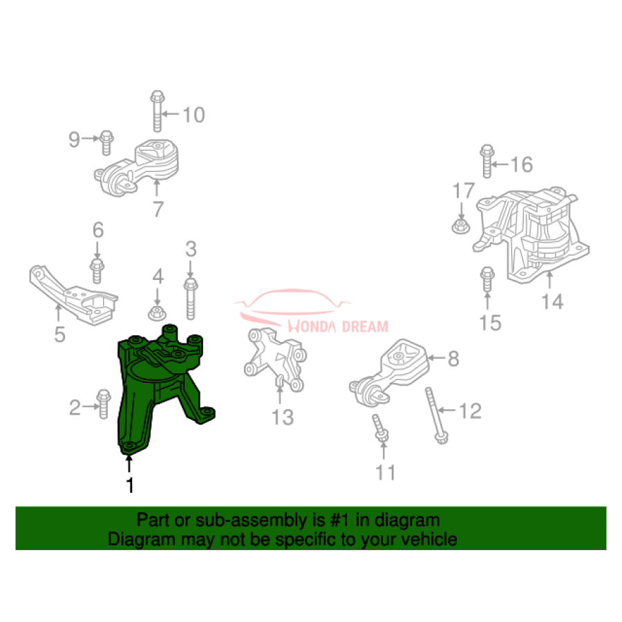 Mounting Engine Right (50820-TLC-A01) - 2