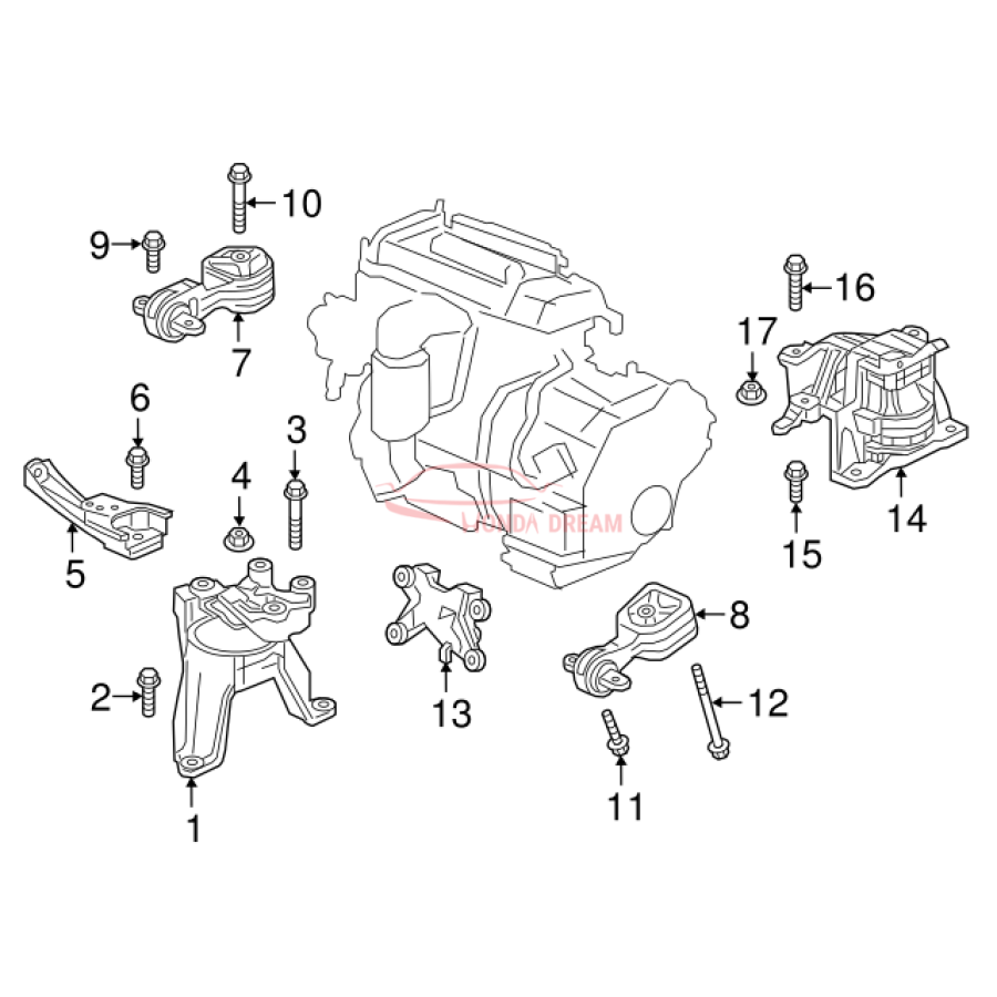 Mounting Engine Right (50820-TLC-A01) - 3