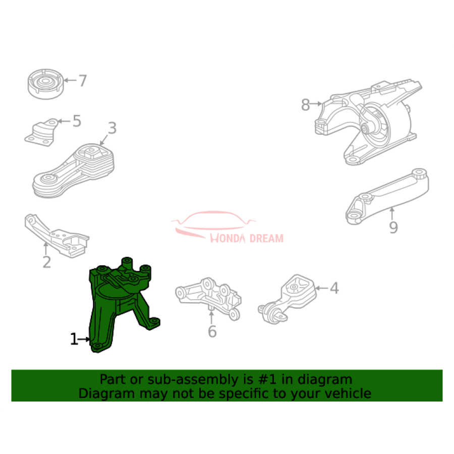 Mounting Engine Right (50820-TPG-A51) - 2