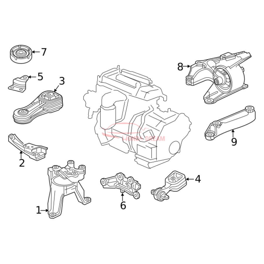 Mounting Engine Right (50820-TPG-A51) - 3