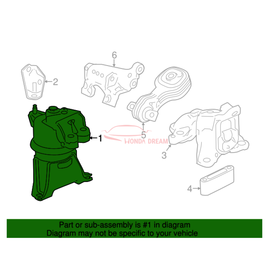 Mounting Engine Right (50820-TR2-A92) - 2