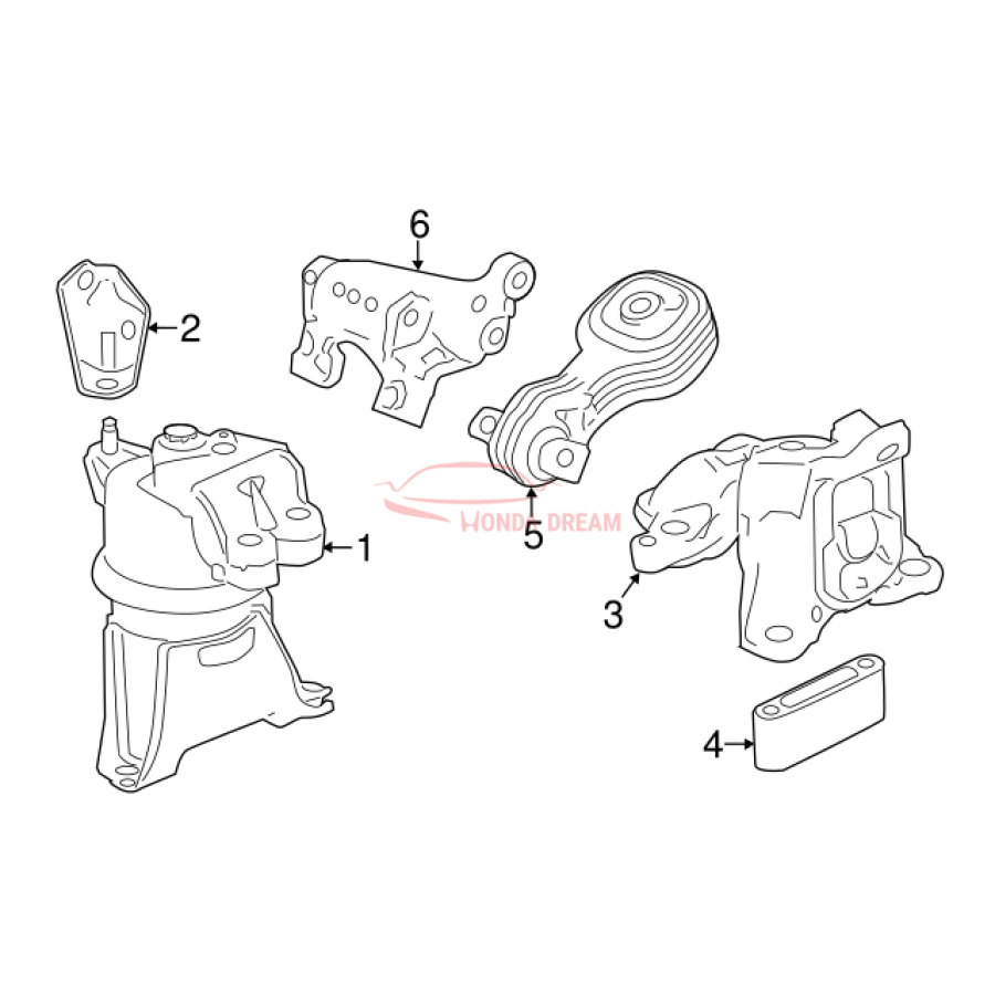 Mounting Engine Right (50820-TR2-A92) - 3