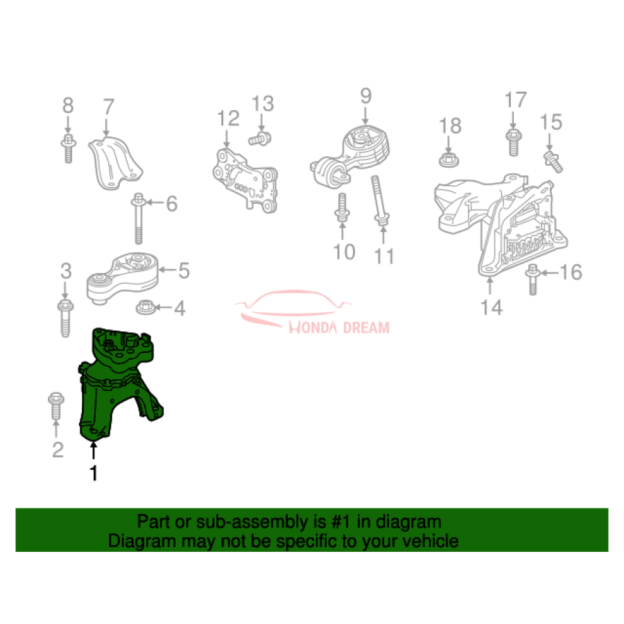 Mounting Engine Right (50820-TVC-A31) - 2