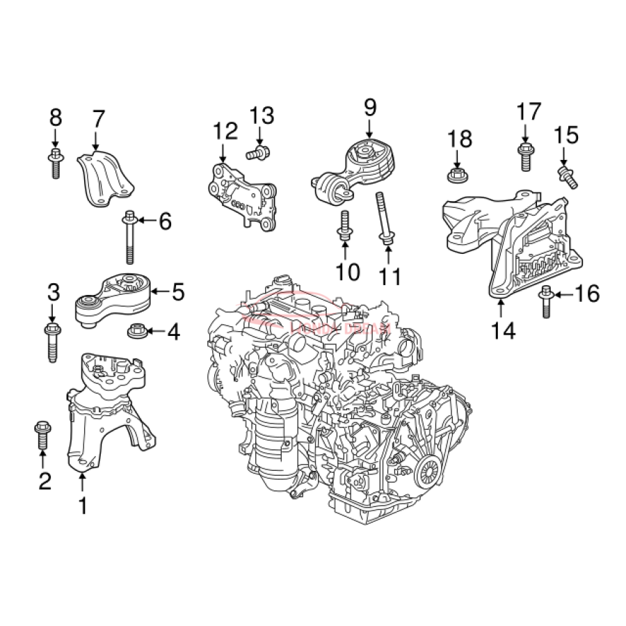 Mounting Engine Right (50820-TVC-A31) - 3