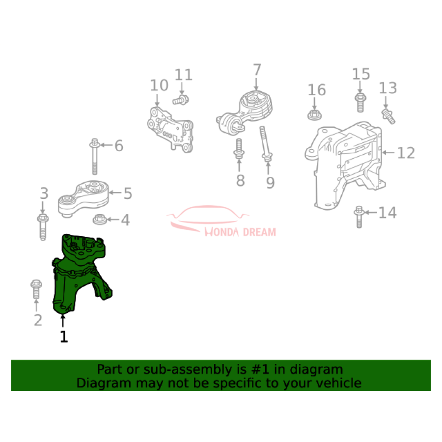 Mounting Engine Right (50820-TWA-A51) - 2