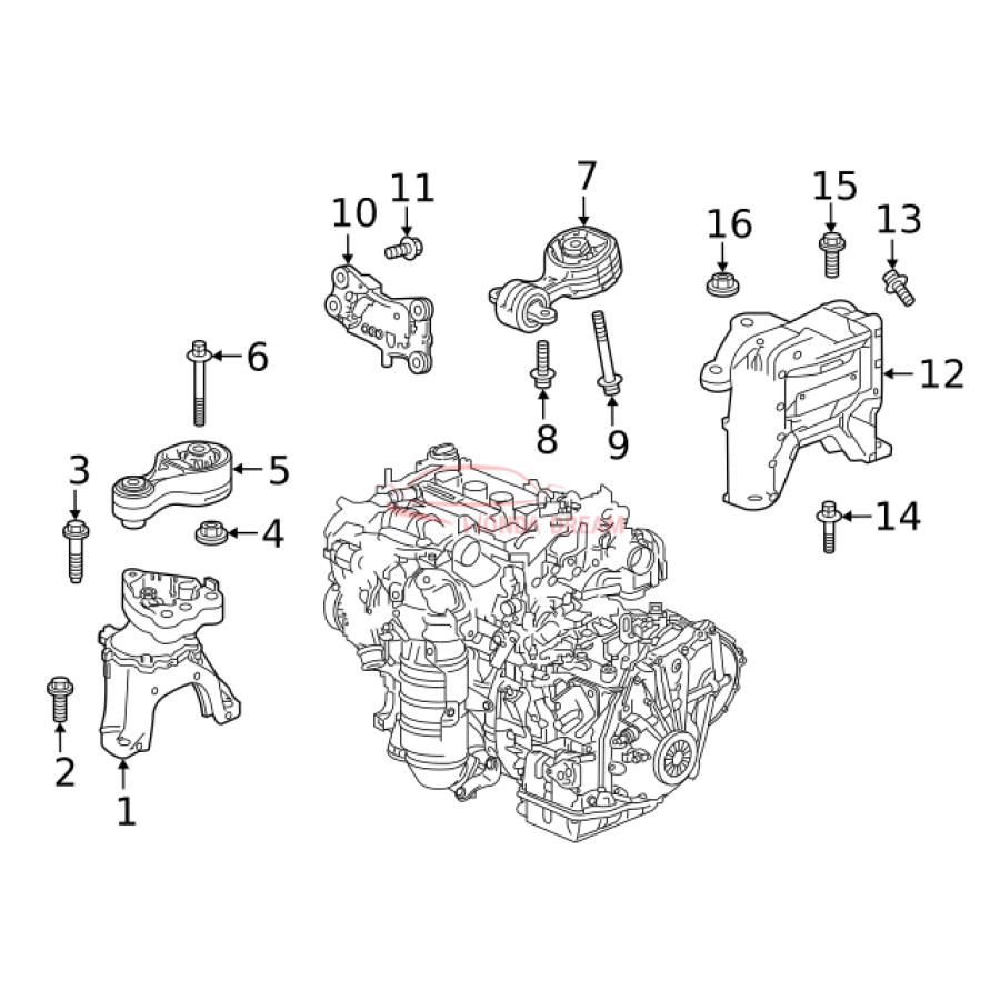 Mounting Engine Right (50820-TWA-A51) - 3