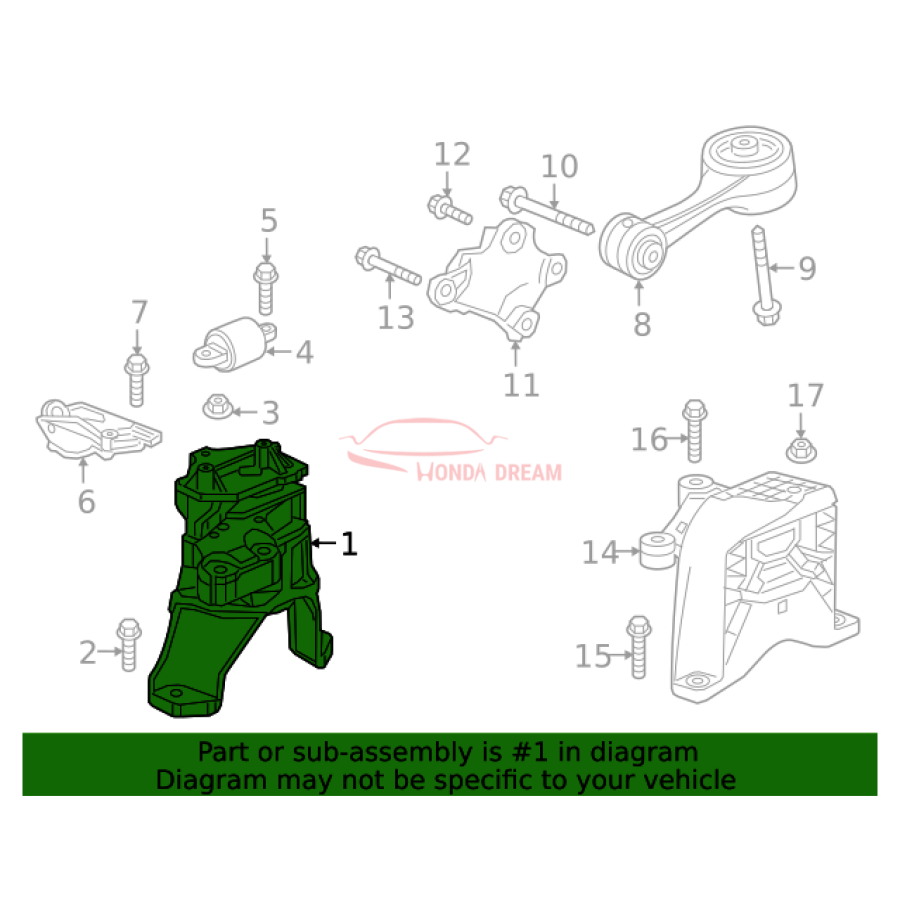 Mounting Engine Right (50820-TXM-A03) - 2