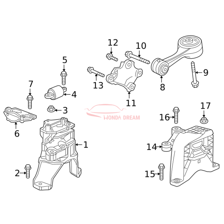 Mounting Engine Right (50820-TXM-A03) - 3