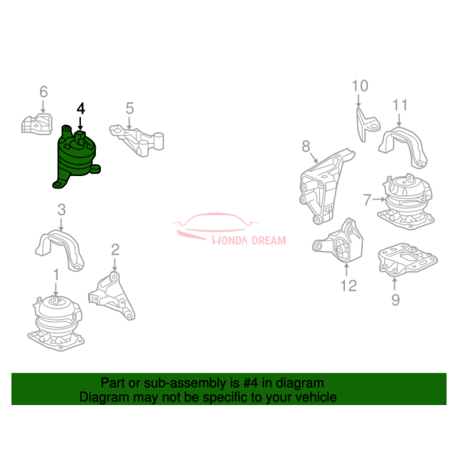 Mounting Engine Right (50820-TZ5-A02) - 2