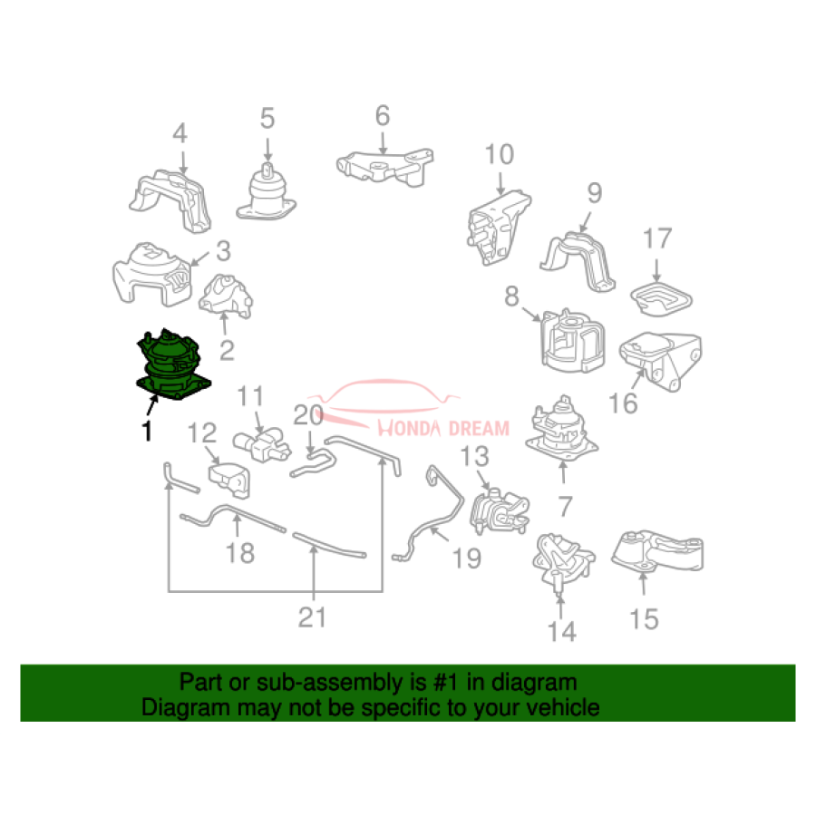 Mounting Engine Front  (50830-SDP-A13) - 2