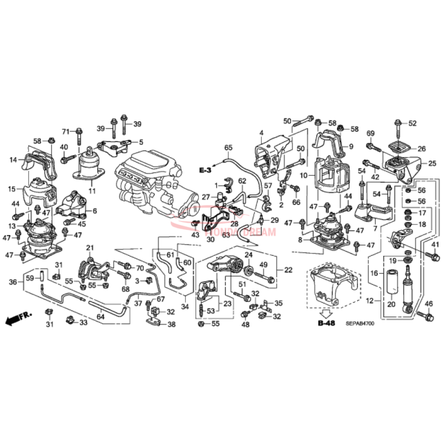 Mounting Engine Front  (50830-SEP-A13) - 3