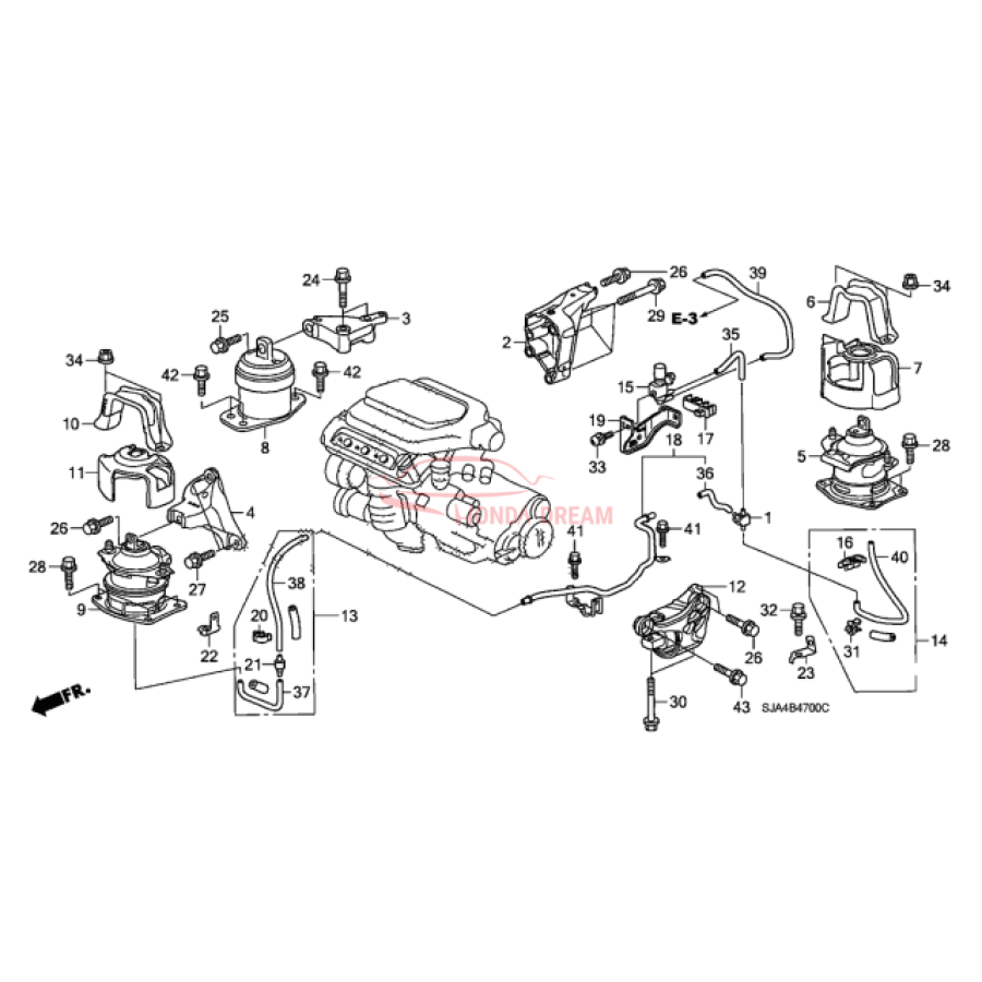 Mounting Engine Front  (50830-SJA-305) - 3