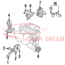 Mounting Engine Front  (50830-SM4-982) - 3