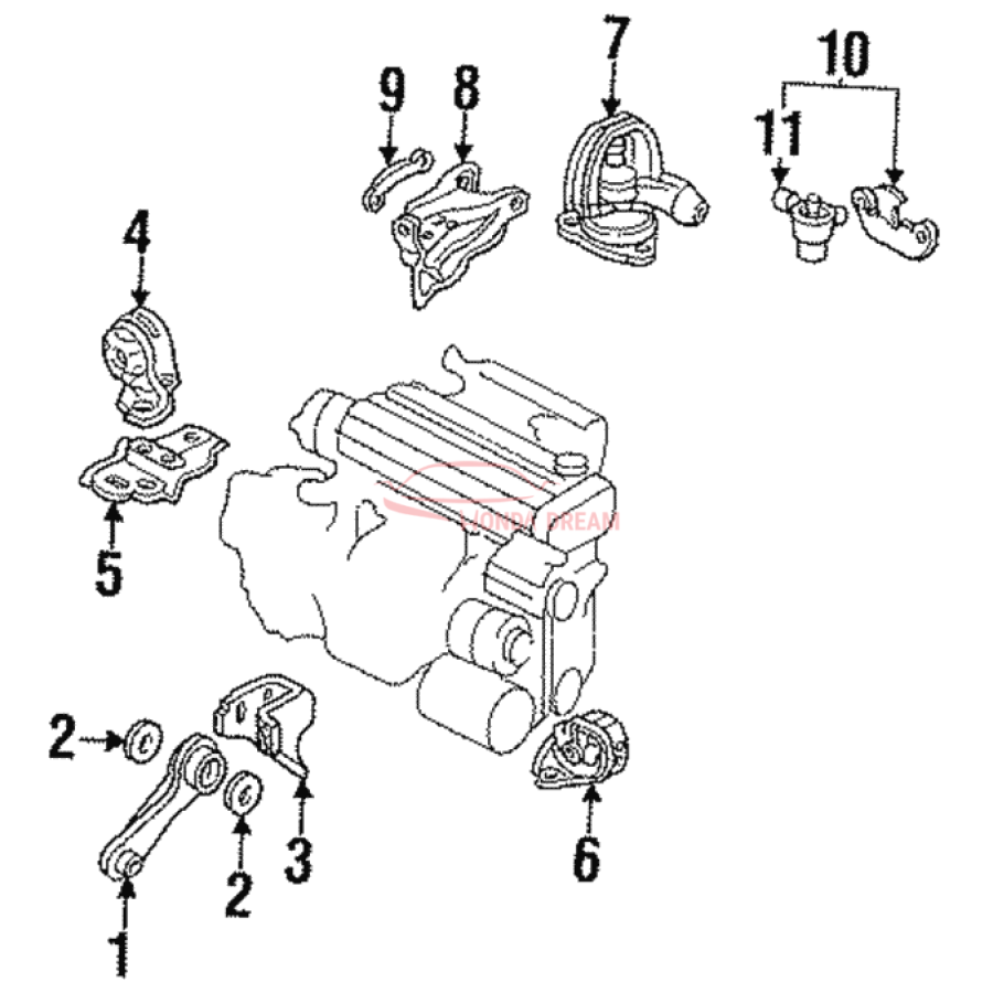 Mounting Engine Front  (50830-SM4-982) - 1