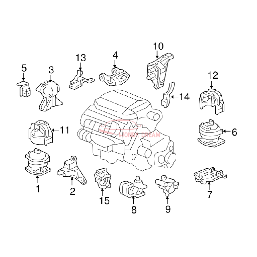 Mounting Engine Front  (50830-STW-A02) - 2