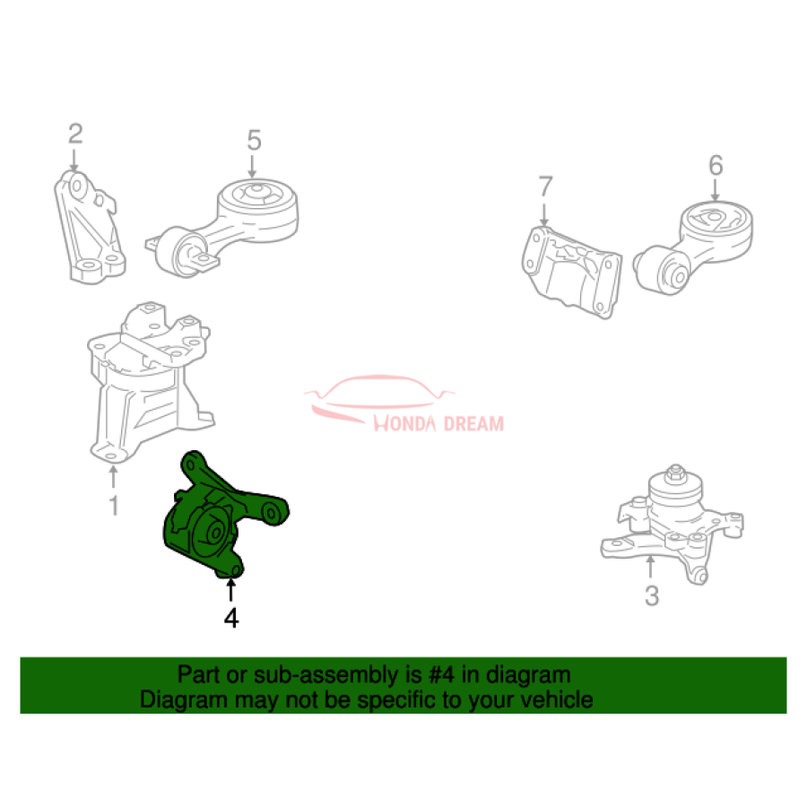 Mounting Engine Front  (50830-SVB-A01) - 3