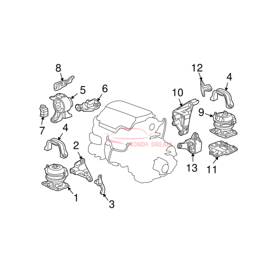 Mounting Engine Front  (50830-SZA-A02) - 2