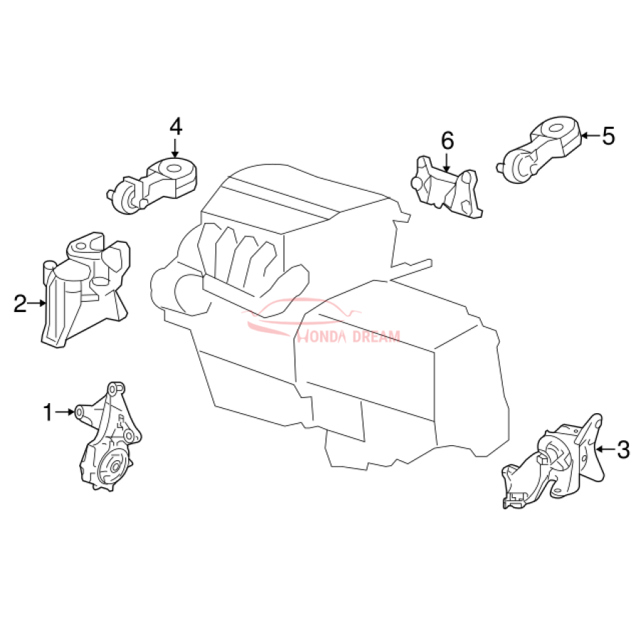 Mounting Engine Front  (50830-T1W-A02) - 2