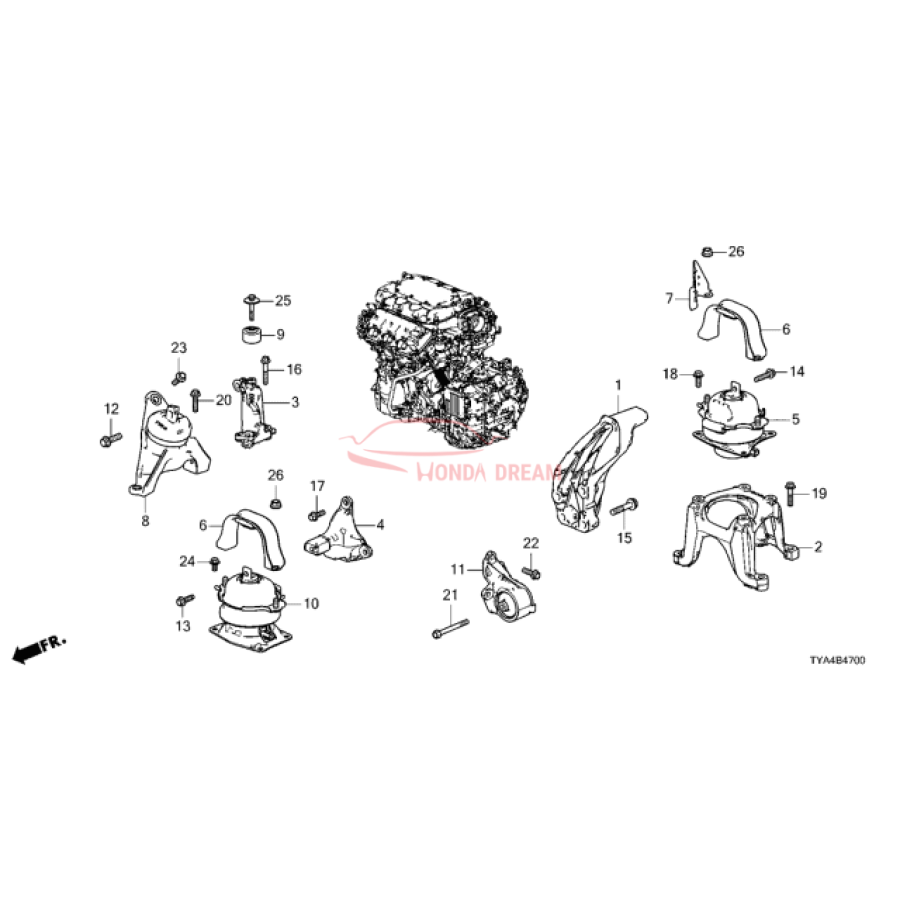 Mounting Engine Front  (50830-TYA-A01) - 1