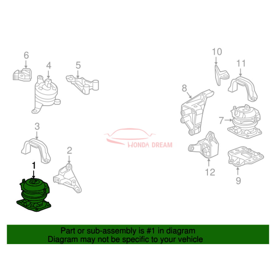 Mounting Engine Front  (50830-TZ5-A03) - 3