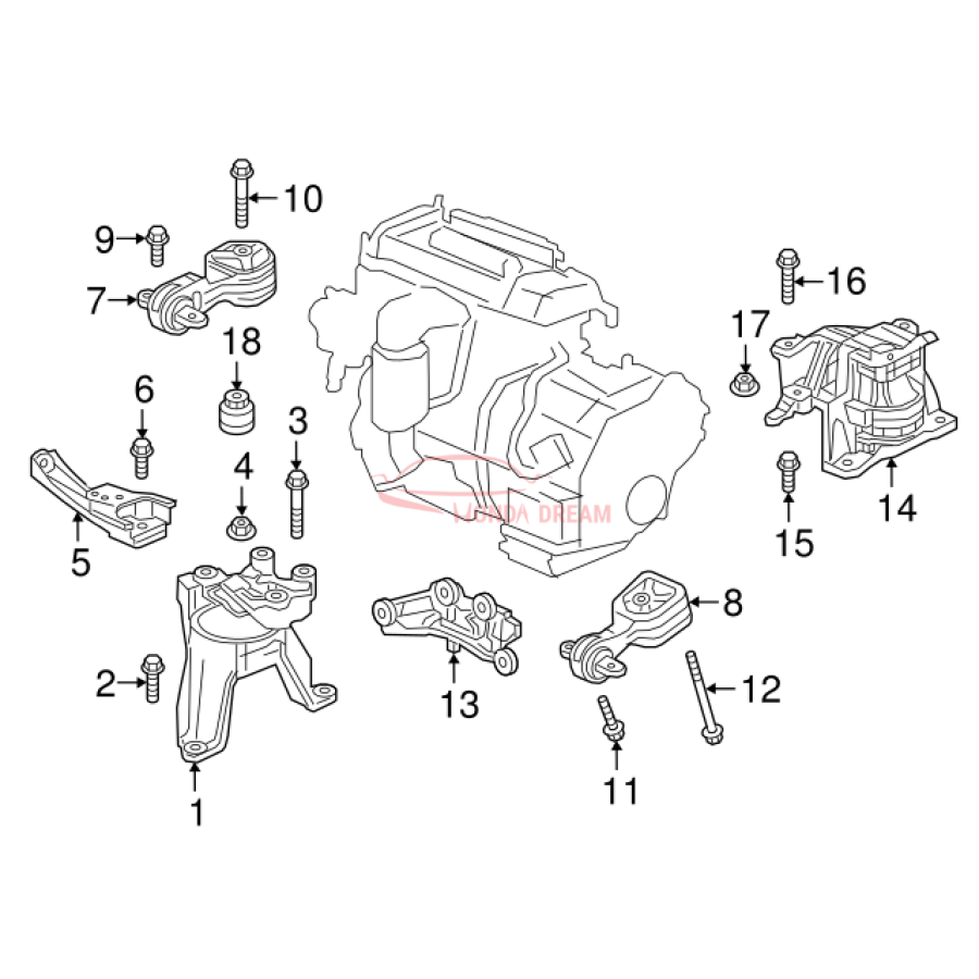 Torque rod upper right (50880-TLA-A02) - 3