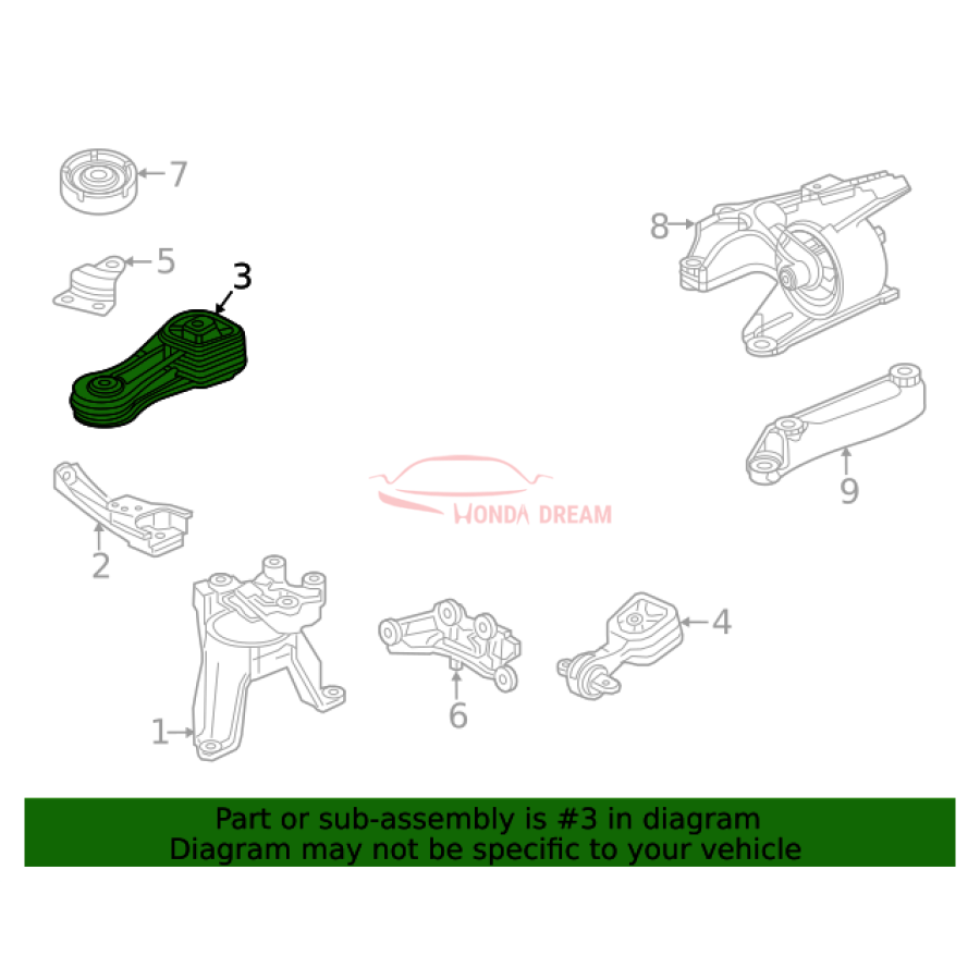 Torque rod upper right (50880-TMB-H52) - 2