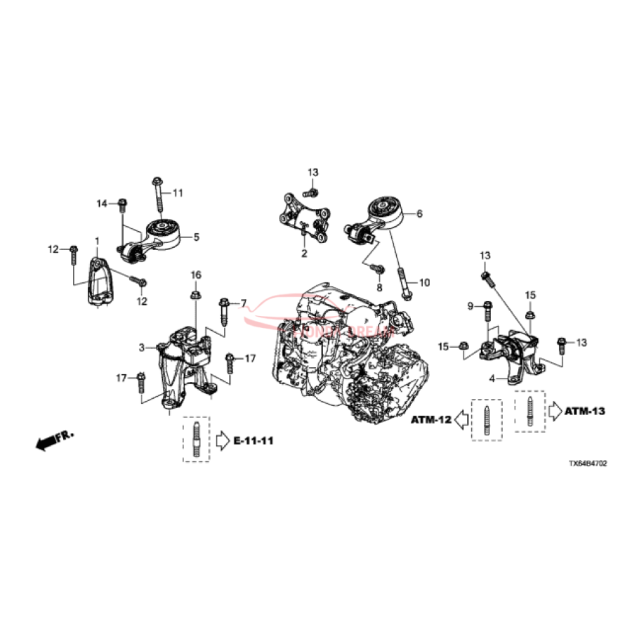 Torque rod upper right (50880-TV9-A01) - 1